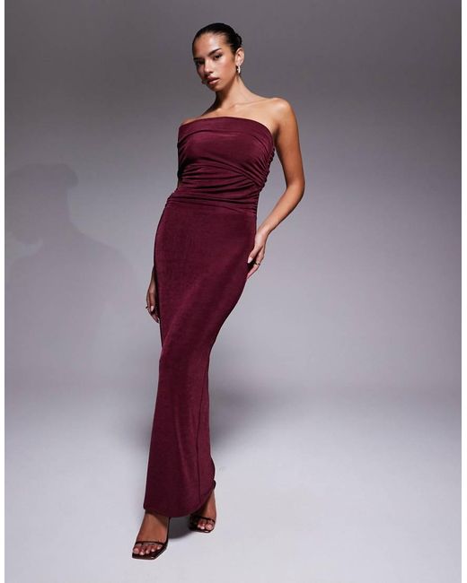 Aria Cove Purple Double Laye Slinky Multiway Bodycon Maxi Dress