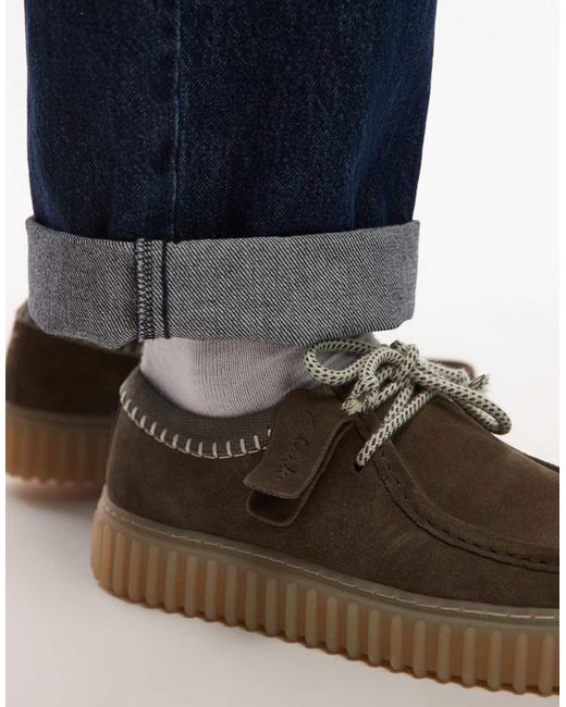 Clarks Blue Torhill Suede Lo Shoe for men