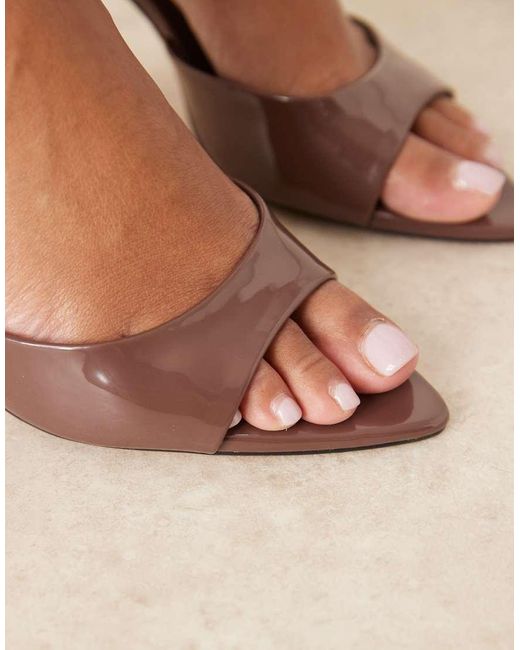 Sandali Sabot Marroni Con Tacco Classico di Mango in Brown