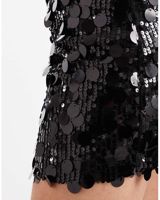 ASOS Black Mixed Sequin Mini Skirt