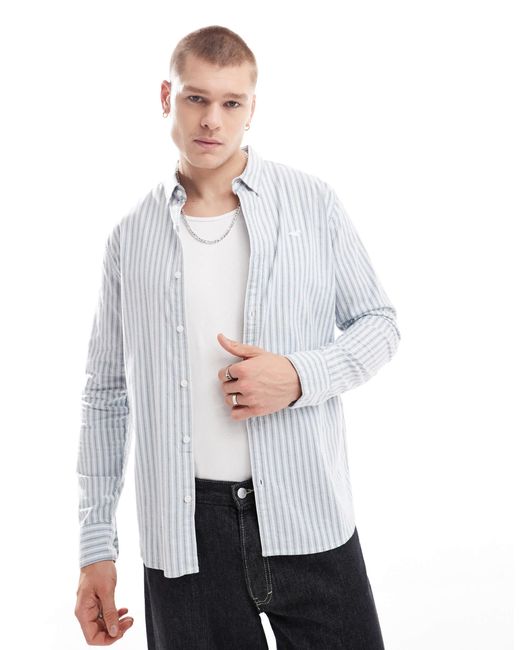 Hollister Core Stripe Oxford Shirt in White for Men Lyst Australia