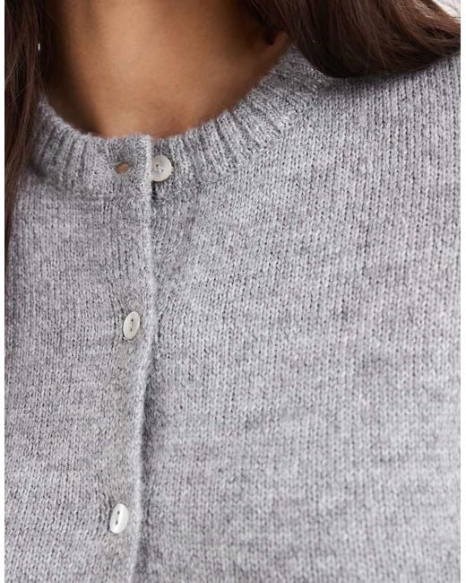 Threadbare Gray Short Sleeve Crew Neck Cardigan
