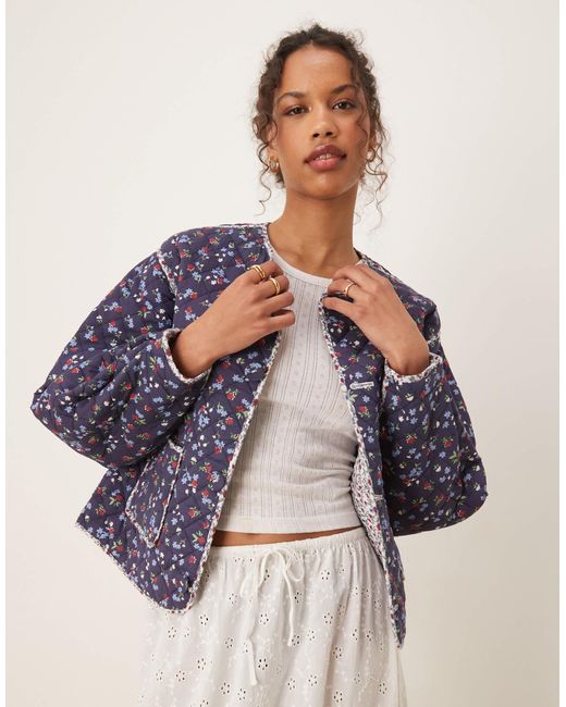 Nobody's Child Blue Reversible Quilted Jacket