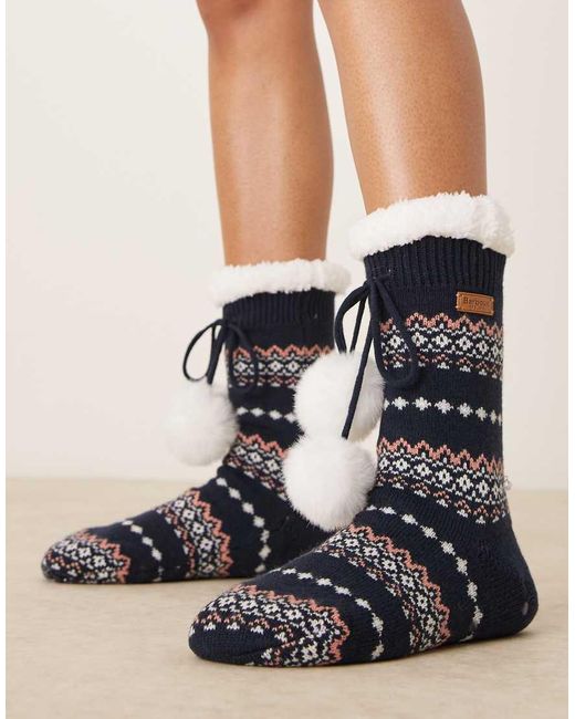 Barbour Black Fair Isle Lounge Socks