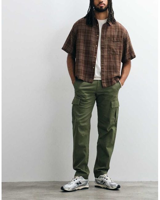 Jack & Jones Green Straight Cargo Trousers for men