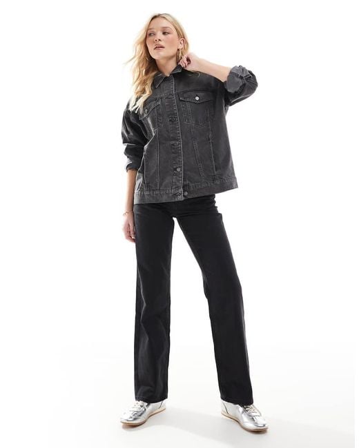 ASOS Gray Oversize 90's Denim Jacket