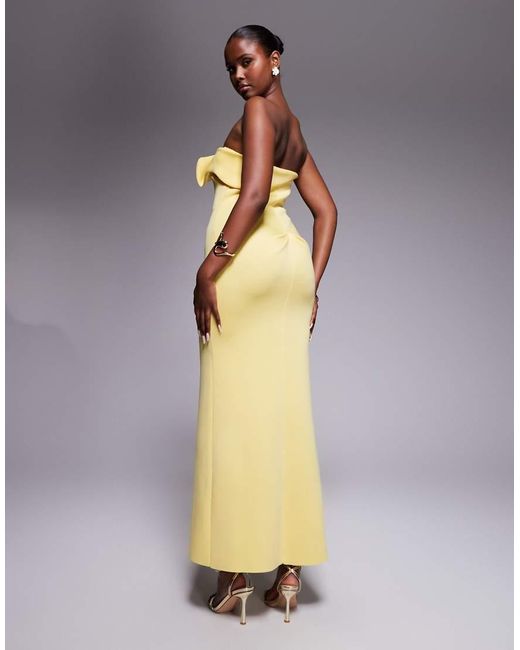 ASOS Metallic Bandeau Midi Dress With Twisted Front Detailing Midi Dress