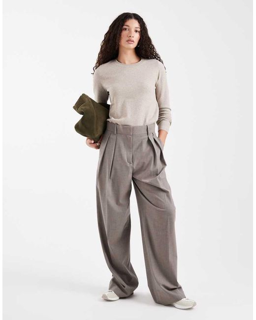 ONLY White Round Neck Knitted Top