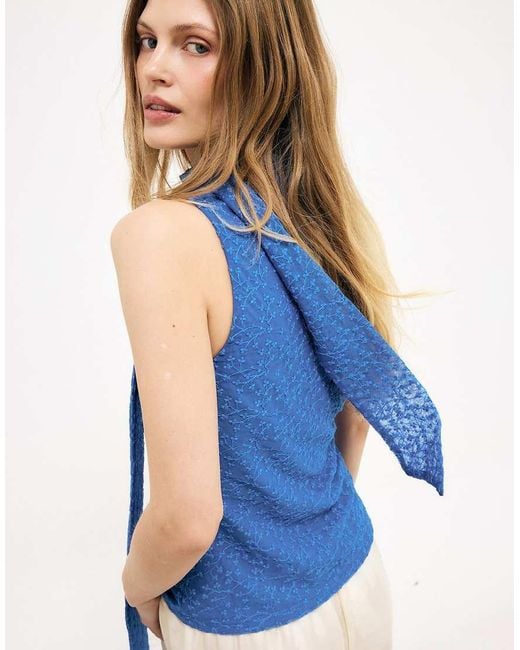 NA-KD Blue Halterneck Top