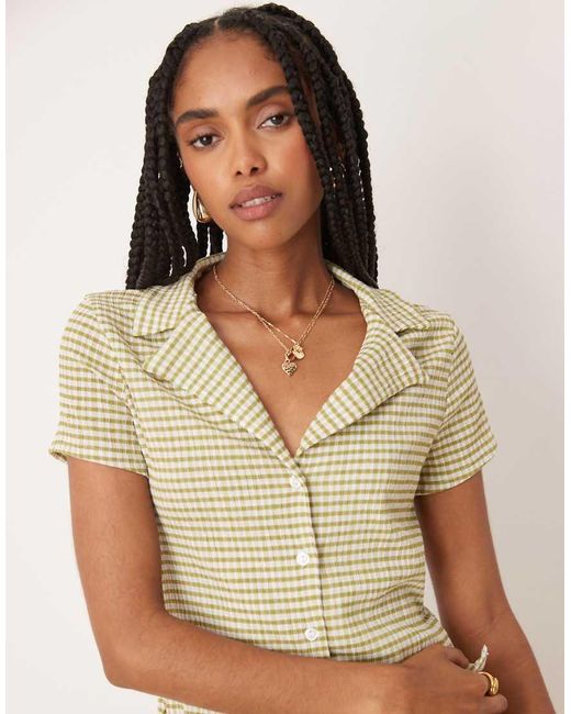 ASOS Natural Shrunken Revere Shirt Co-ord