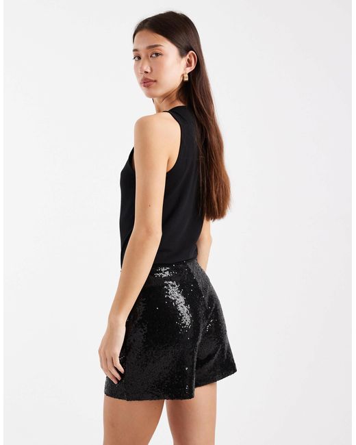 Mini-short à sequins ONLY en coloris Black