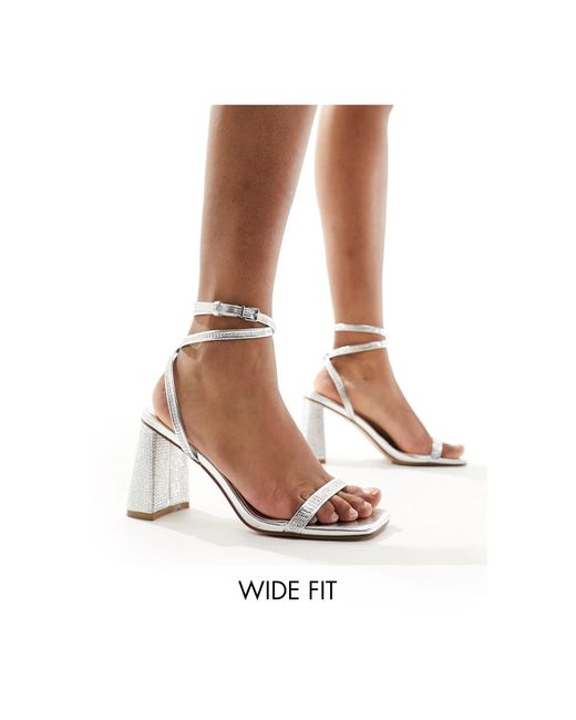 SIMMI White Simmi london wide fit – bolt – sandaletten