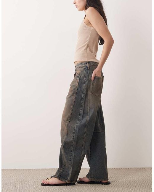 Free People Natural Good Luck Mid Rise Barrel Jean