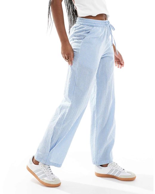 JJXX Blue Seersucker Trousers