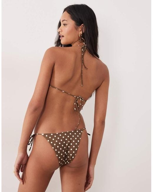 Free Society Brown Polka Dot Tieside Bikini Bottom