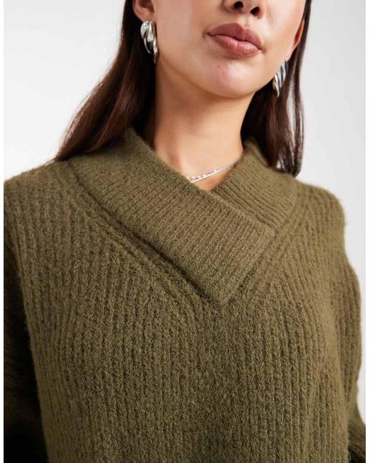 ASOS Green V Neck Jumper