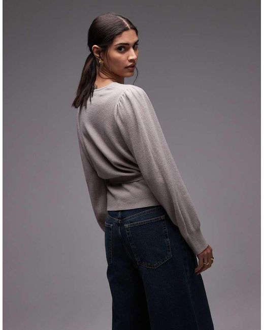 & Other Stories Gray Pure Wool Wrap Cardigan