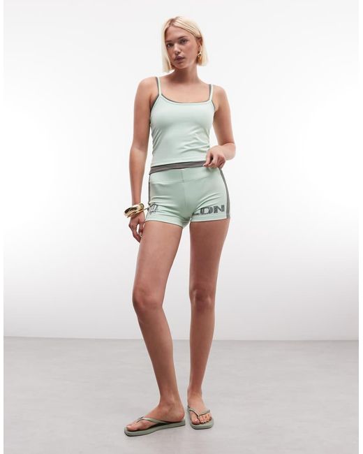 Collusion Green Sporty Double Layer Cami Top Co-ord