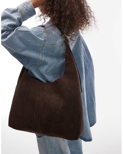 & Other Stories Blue Large Real Suede Leather Tote Bag