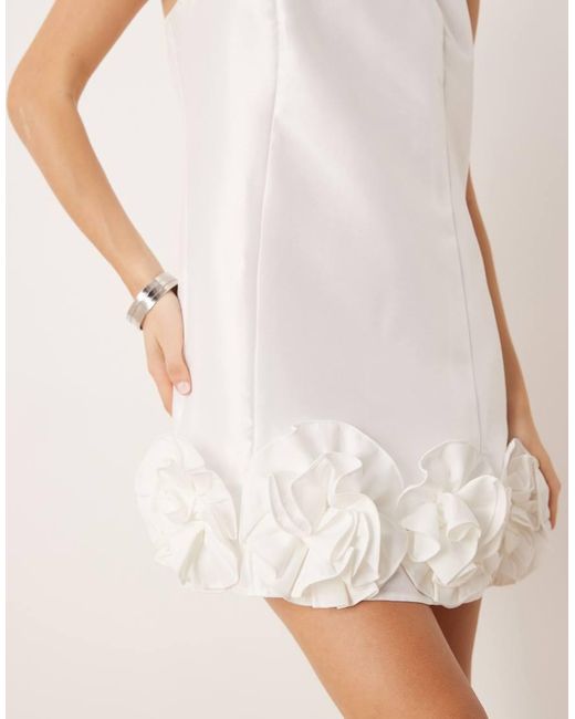Y.A.S Natural Ruffle Hem Mini Dress