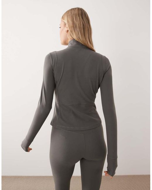 ARKET Gray Co-ord Soft Seamless Zip Up Jacket