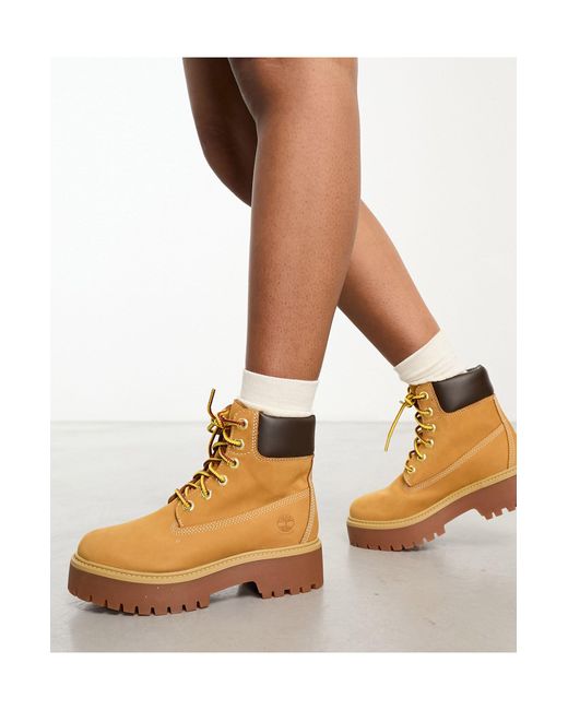 Timberland Orange 6 Inch Premium Elevated Platform Boots