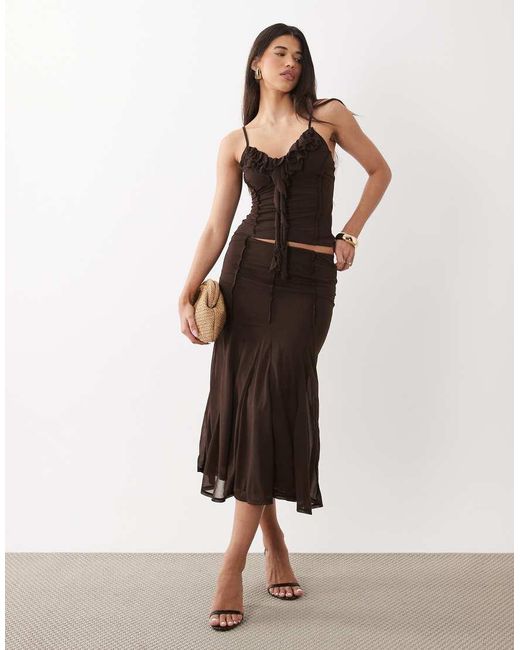 ASOS Black Stretch Chiffon Ruffle Cami Top