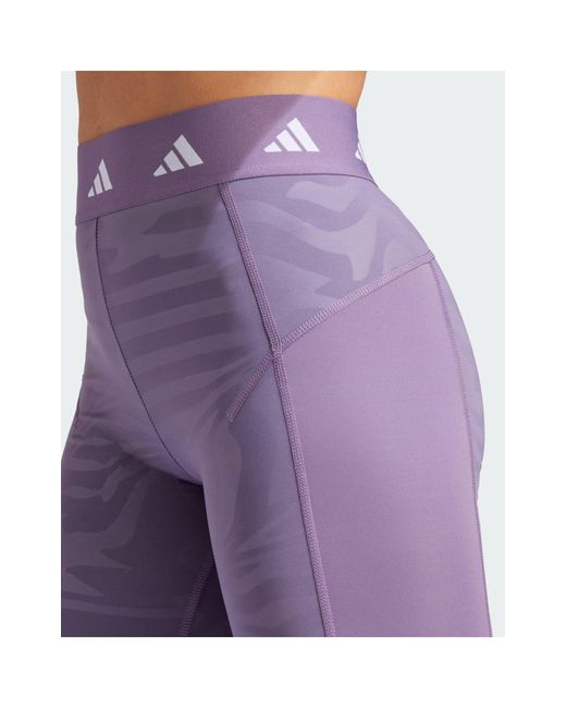 Adidas - techfit - leggings alla caviglia con stampa di Adidas Originals in Purple