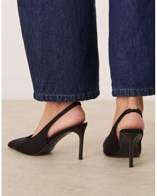 ASOS Blue Spicy Slingback Stiletto Mid Heeled Shoes