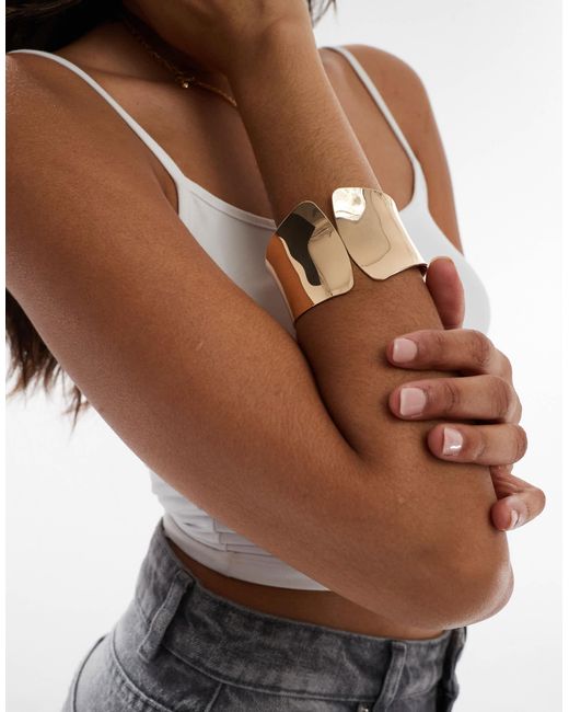 ASOS Gray Cuff Bracelet With Curved Detail