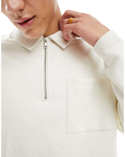 ASOS Sweatshirt With Half Zip And Collar