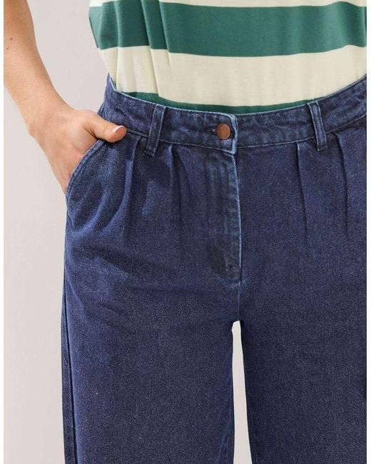 Long Tall Sally Blue Pleated Wide Leg Jeans
