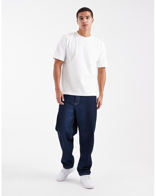 Hollister White Crew Neck Short Sleeve Boxy Oversized T-shirt for men