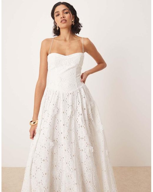 Bardot White Estie Broderie Maxi Dress