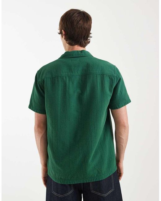 DOUBLE A by WOOD WOOD Green 100% Cotton Adrian Pocket Shirt for men