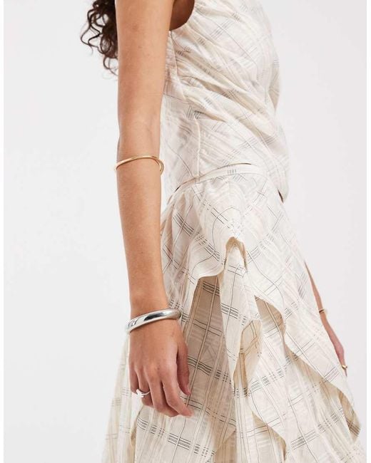 & Other Stories Natural Sheer Organza Maxi Skirt With Hanky Hem
