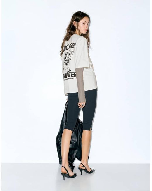 Pull&Bear White Short Sleeve Top