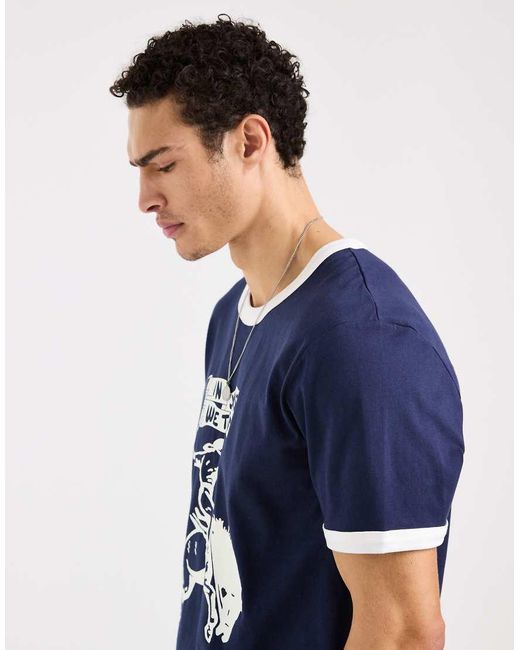 Wrangler Blue Ringer Tee for men
