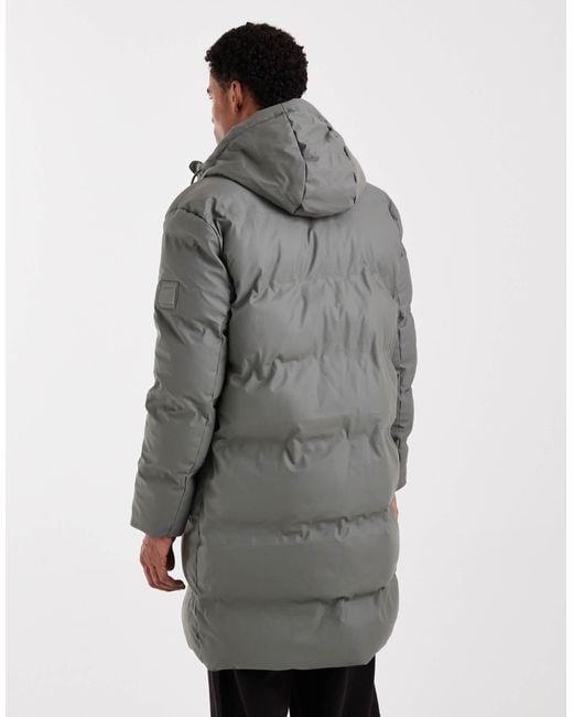 Only & Sons Gray Longline Puffer Jacket for men