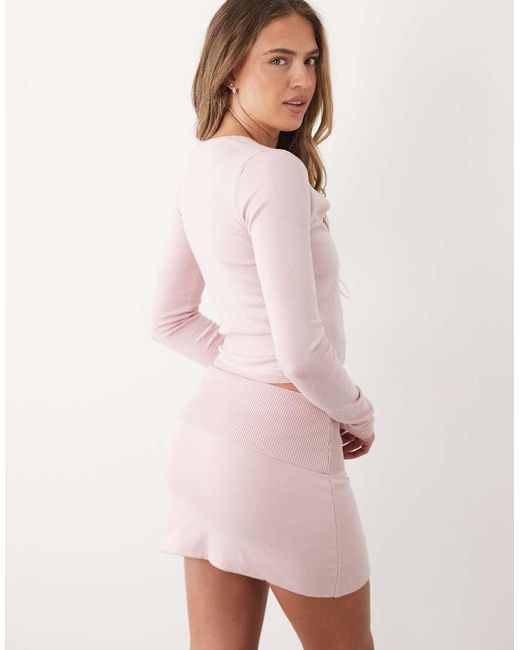 BO+TEE Pink Bo+tee Foldover Waistband Mid Rise Mini Skirt