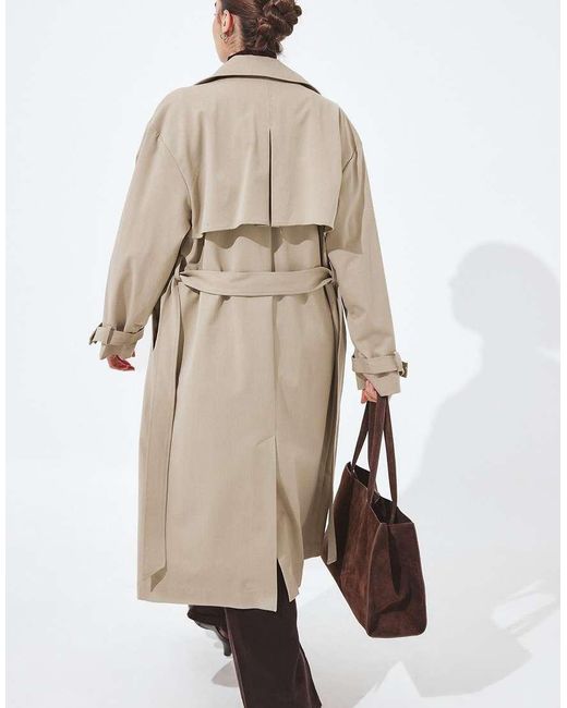 NA-KD Natural Oversized Trenchcoat