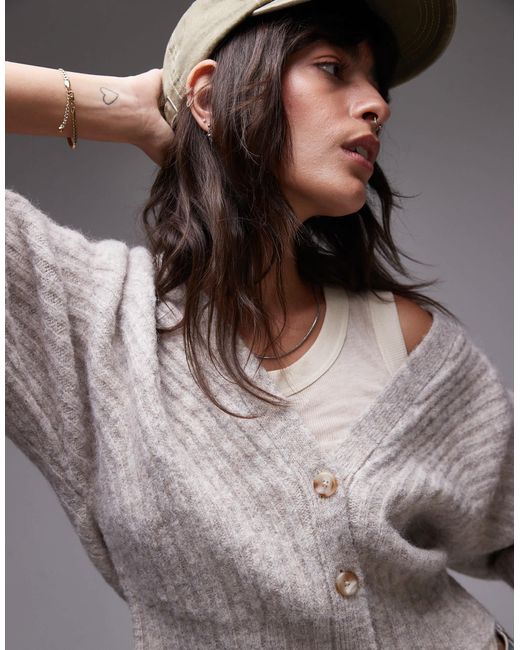 TOPSHOP Gray – strickjacke