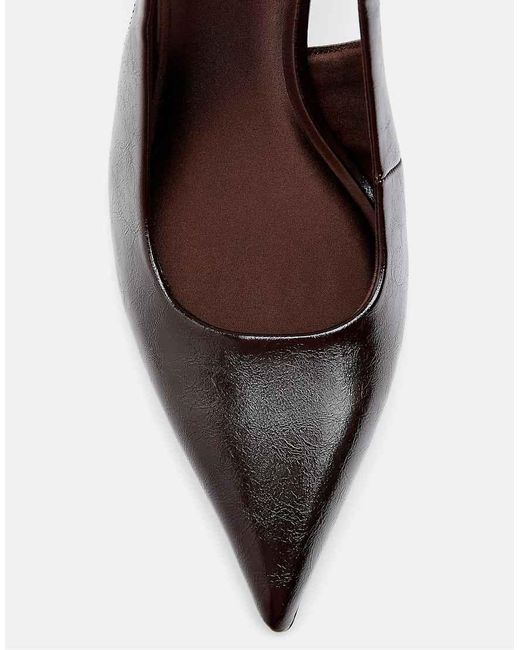 Stradivarius White Slingback Heeled Shoes