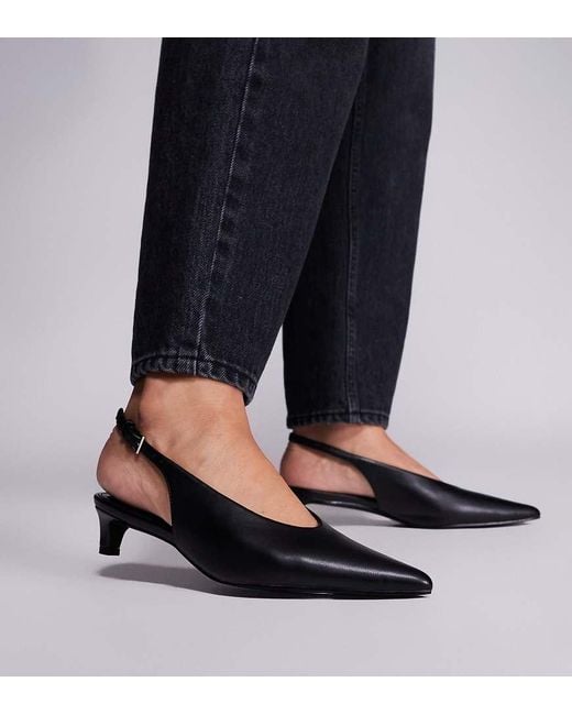 Public Desire Blue Saskia Slingback Kitten Heel Shoes