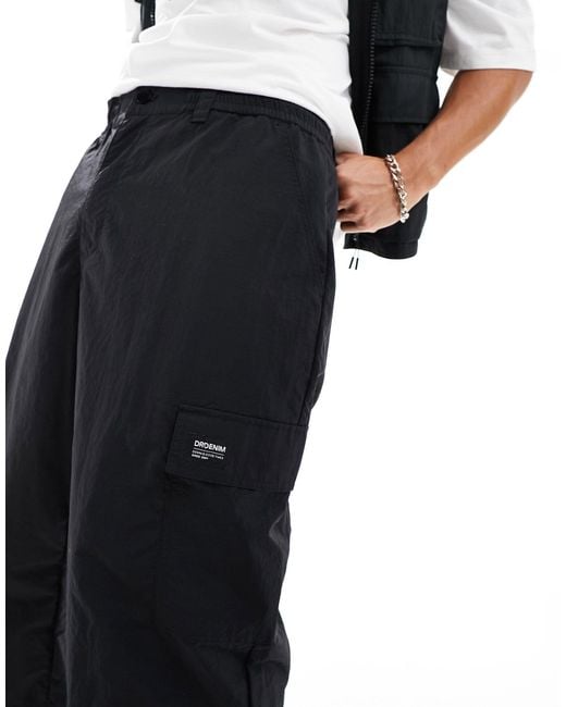 Rian - pantalon cargo en nylon Dr. Denim pour homme en coloris Black