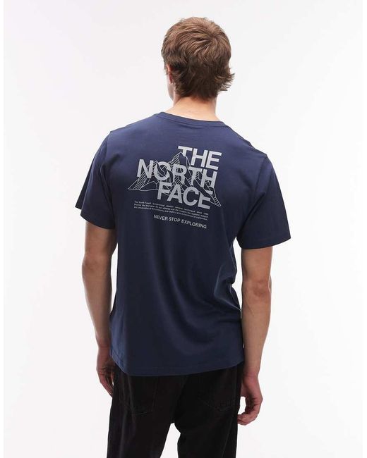 The North Face Blue Mountain Sketch Backprint T-shirt for men