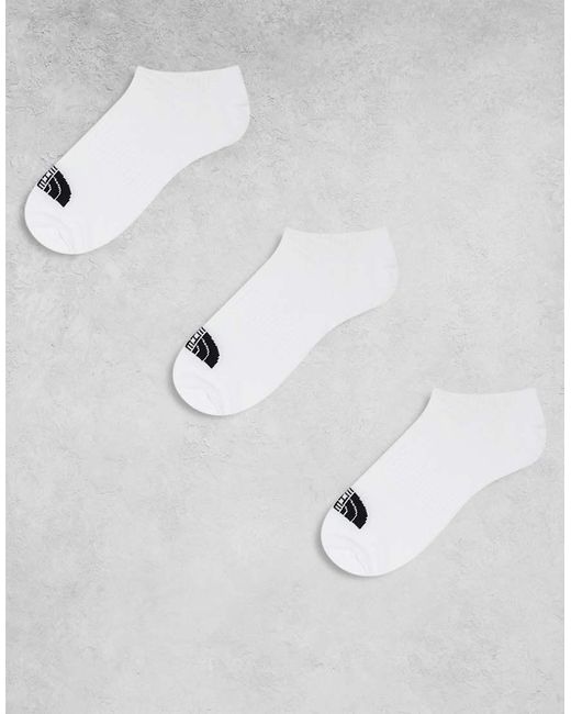 The North Face White 3 Pack Invisble Trainers Socks