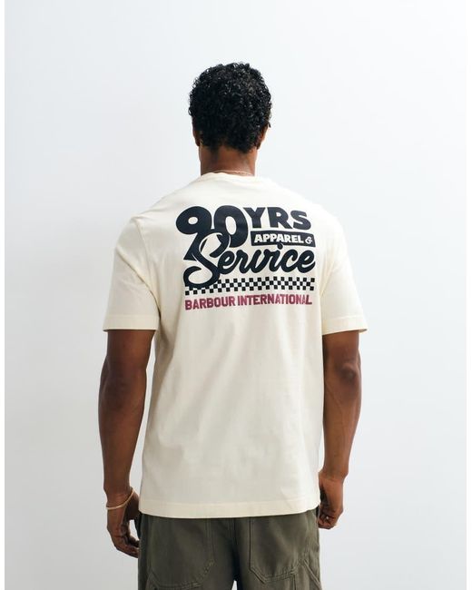 Barbour White Herman Short Sleeve Graphic Logo T-Shirt With Back Print for men