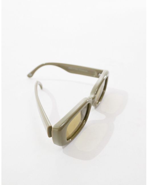 ASOS Gray Mid Square Sunglasses