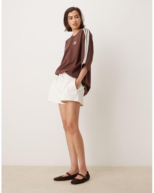 Adidas Originals Brown Adicolor 3 Stripe Oversized T-Shirt for men